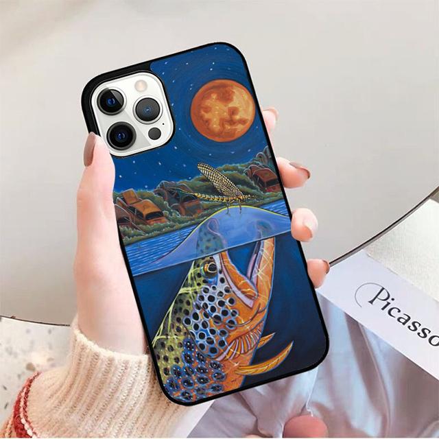 Чехол для телефона для iPhone 17 Air 16 16e 15 Plus для Apple 13 11 12 14 Pro Max с изображением форели для нахлыстовой рыбалки, чехол coque fundas
