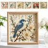 Набор для DIY-рисования жемчугом 'Птица' с рамкой, Наборы для жемчужной живописи 25x25 см, Жемчужное искусство для взрослых, Декор для стены дома