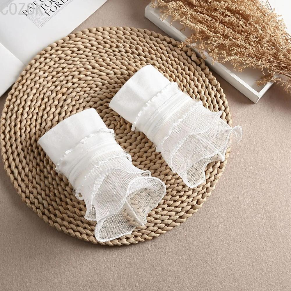 DIY Detachable Cuffs Cuff Extension Embroidery Lace Daisy Fake Sleeves Elastic Wild Wrist Pleated Organ Lolita Fake Sleeves