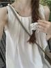 Женское летнее платье без рукавов в корейском стиле белого цвета для похудения