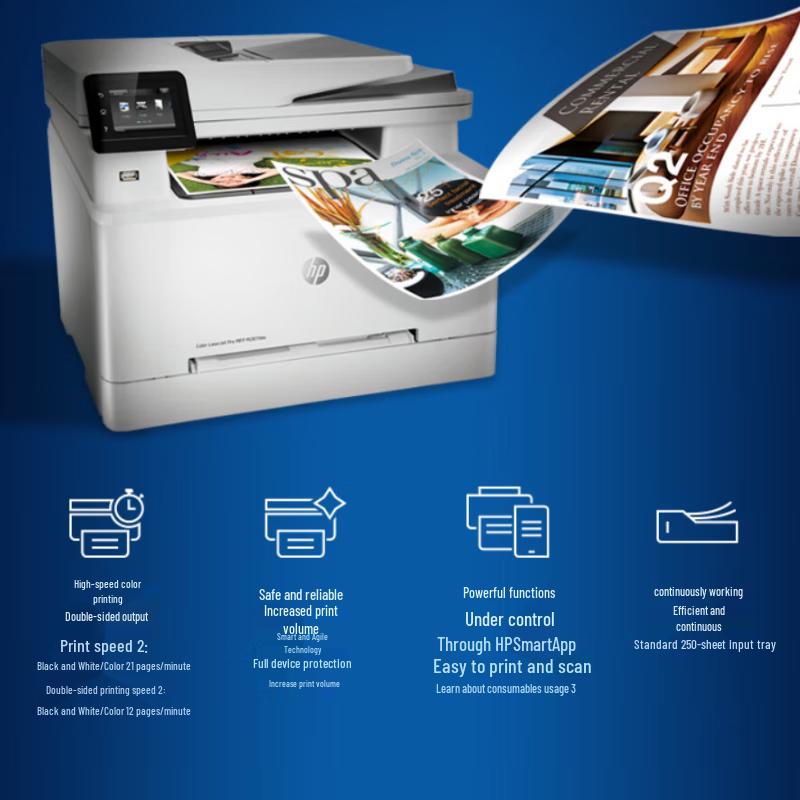 HP Color LaserJet Pro M281fdw All-in-One Printer CN plug (adapter included)