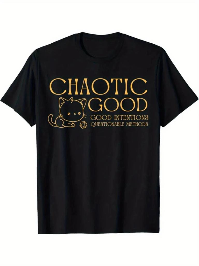 Soft Cotton Chaotic Good Cat Graphic T-Shirt for Men & Women - Breathable Crew N
