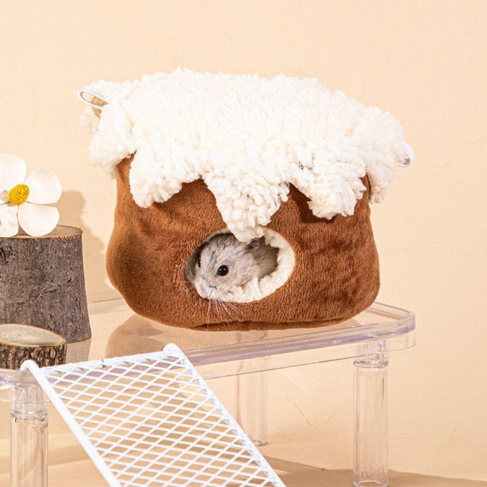 Warm Hamster Cotton Nest Cartoon Hamster Hideout Cute Guinea Pig House for Winter