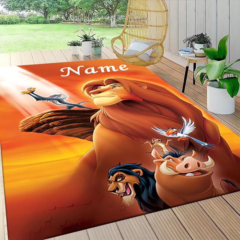 Custom Name Lion Majesty Carpet Rug Customizable Soft Washable Anti-Slip Home Living Room Sofa Mats Personalized Rug. 0909304
