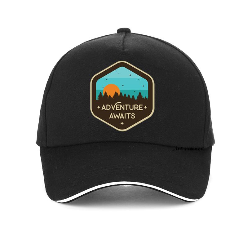 adventure awaits sunset camping Baseball cap Unisex Outdoor adjustable snapback hat Garros