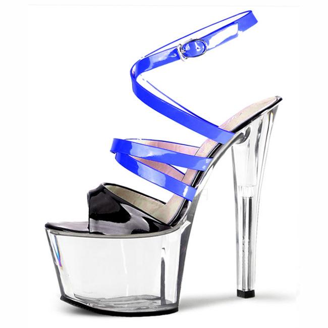 15 см высокие каблуки тонкие каблуки водонепроницаемые туфли на платформе сочетание цветов полые ненависть небо высокие хрустальные свадебные туфли женщины