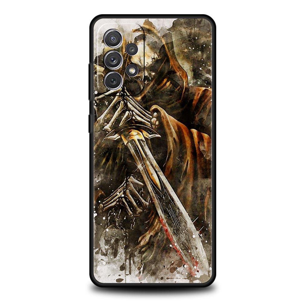 Grim Reaper Skull Skeleton Phone Case for Samsung Galaxy A51 A71 A21S A12 A11 A31 A52 A41 A32 A23 A33 A53 A73 A03S A13 5G Cover