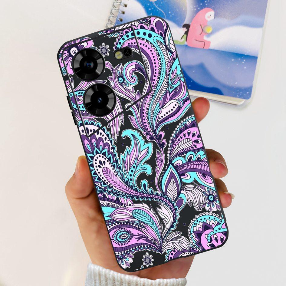 For Tecno Pova 5 2023 Case LH7n Fashion Butterly Flower Soft Silicone Phone Back Cover For Tecno Pova 5 4G Funda on Pova5 Bumper