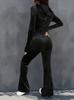 Autumn/Winter Women's Casual Velvet Zipper Hoodie & High-Waist Trousers Set