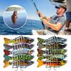 3Pcs 10CM/15.5G Multi-Jointed Fishing Lure with Hooks Realistic 7-Section Swimbait Plastic Artificial