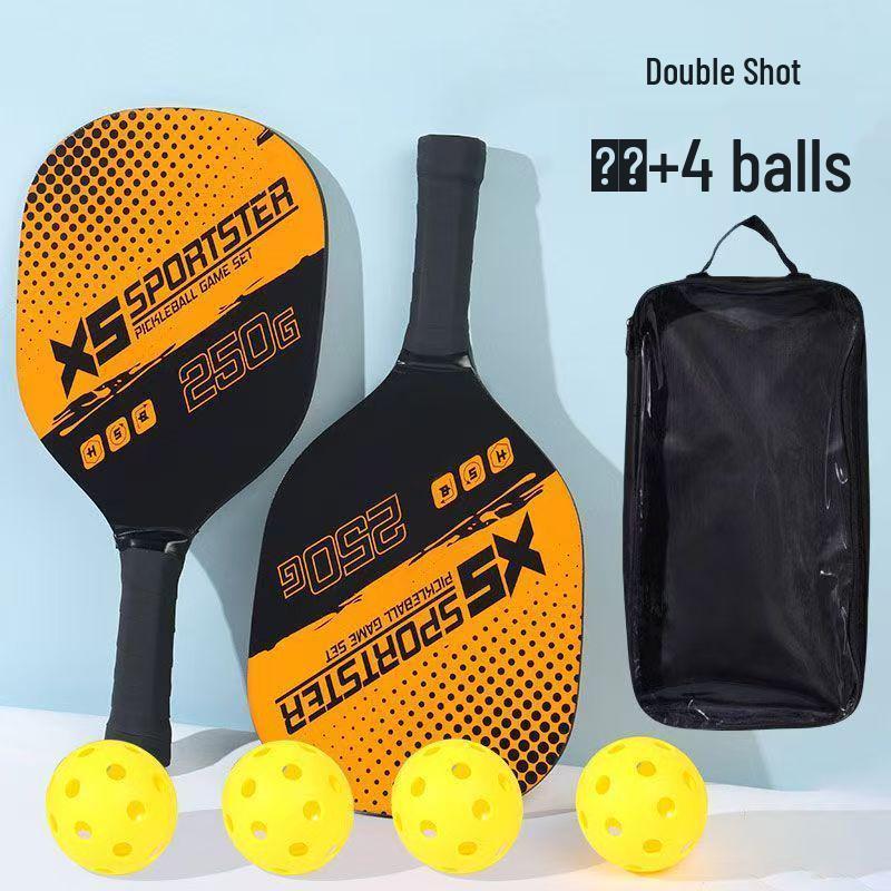 Red Wooden Pickleball Paddle & Ball Set - Outdoor Fitness & Beach Racket Equipment