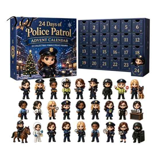 Holiday Gift for Kids 2026 Career Advent Calendar, 24-Day Countdown Box with Mini Occupation Retro Set Figures, Community Helper Ornament Set,
