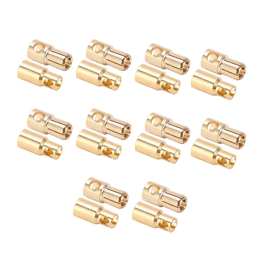 10 Sets 6mm Banana Connector Plug Copper Plating Good Transmission Male Female Battery Connectors