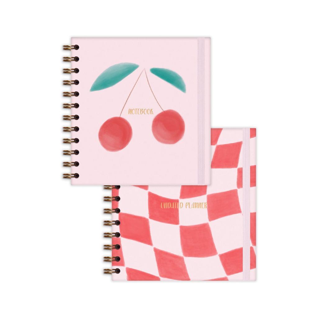 Квадратный набор 15x15 см из 2 спиральных ежедневников на неопределенный срок и блокнота Rainbow