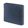 [Inden-ya] Inden Bifold Wallet with Bill Compartment C, Thin Deerskin Leather, Navy Blue with White Lacquer, Saaya Pattern, 2003-14-006