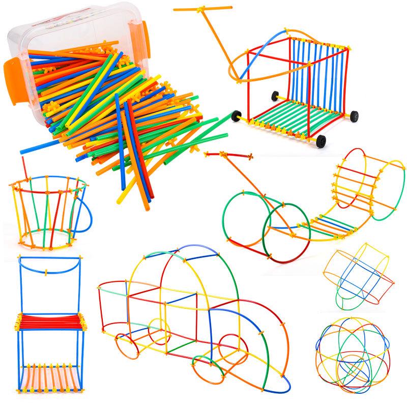Детские 4D сцепляющиеся соломинки-конструктор для сборки в детском саду