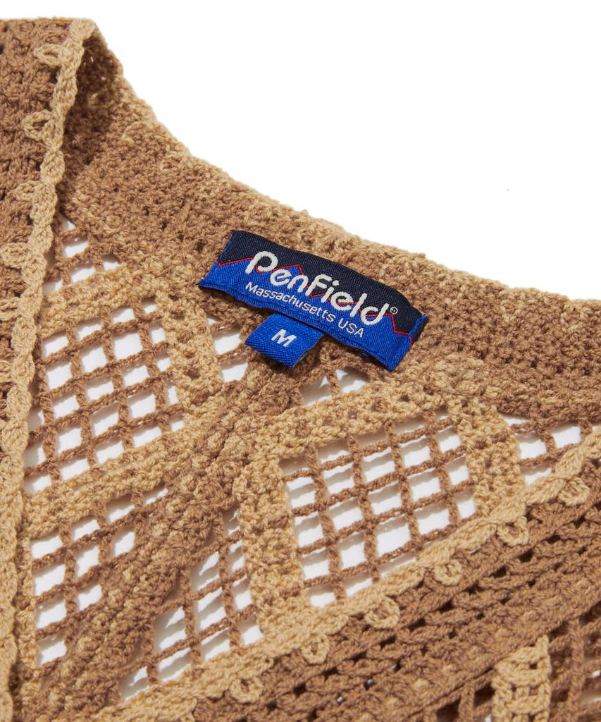 PENFIELD Западный Вязаный жилет-кардиган с блоками цветов Коричневый_Fs2Ne67F