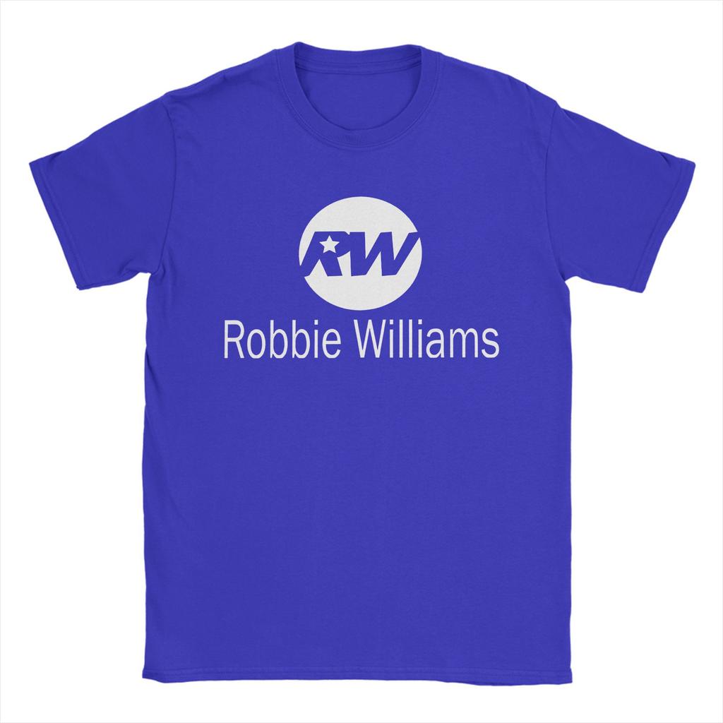 Винтажная футболка Robbie Williams Live 2025 Concert T-Shirt Men O Neck Pure Cotton T Shirt RW Singer Short Sleeve Tee Gift Merchandise