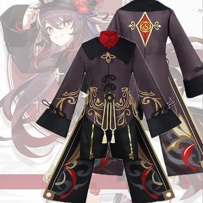 Genshin Impact Hutao Косплей Костюм Униформа Парик Косплей Аниме Игра Ху Тао Китайский Стиль Костюмы на Хэллоуин для Женщин