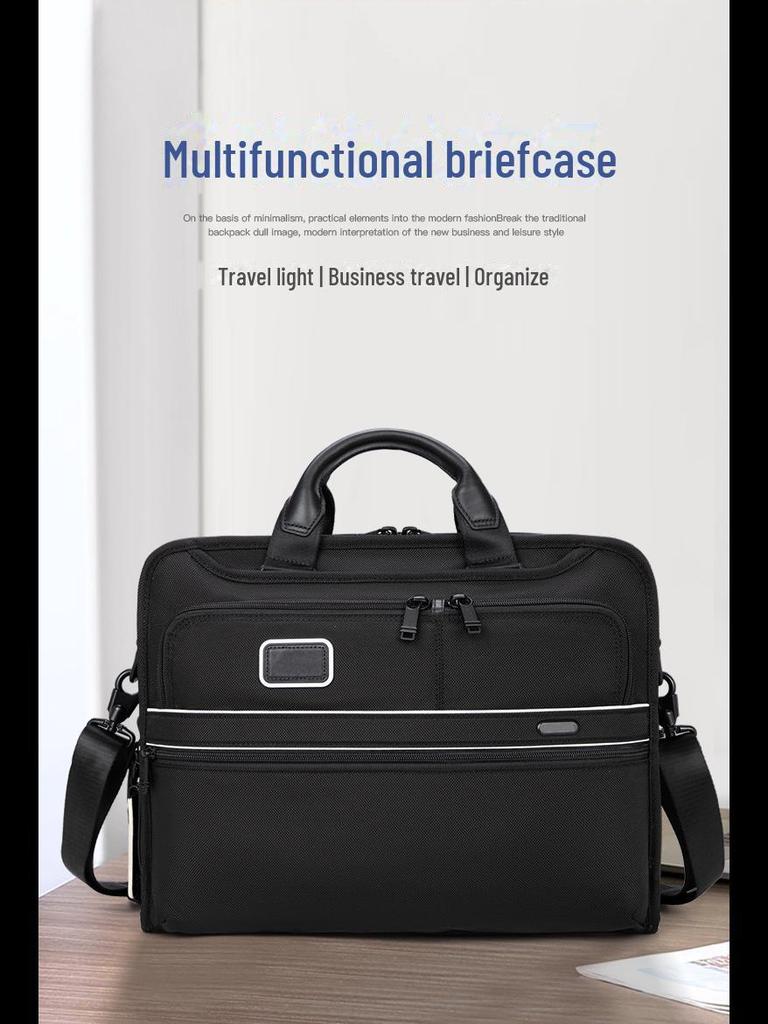 Черно-белый мужской деловой портфель на одно плечо — повседневный, модный и трендовый 