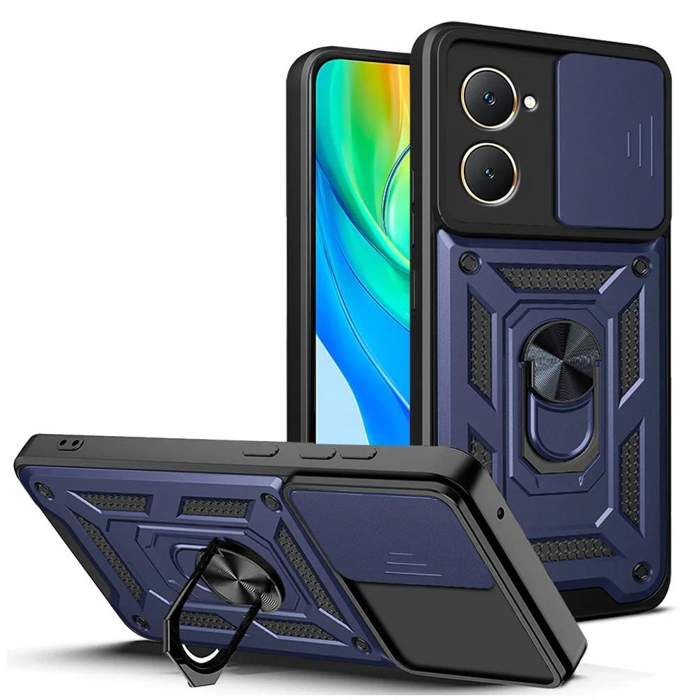 Armor Case For VIVO Y28S Y18 Y18e Y28 Y03 Y02 Y17S Y27 Y16 Y36 5G Cover Lens Protection With Ring Magnetic Holder Coque Fundas