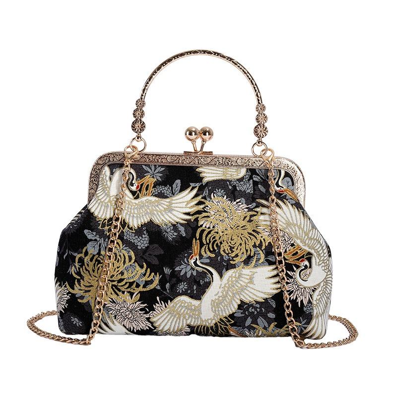 Новая средняя сумка через плечо, сумка-кроссбоди, вышивка, элегантная ретро ручная женская сумка