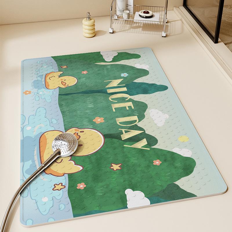 Противоскользящий коврик для ванной комнаты из ПВХ: Водонепроницаемый коврик для душа и ванны с присосками для безопасности