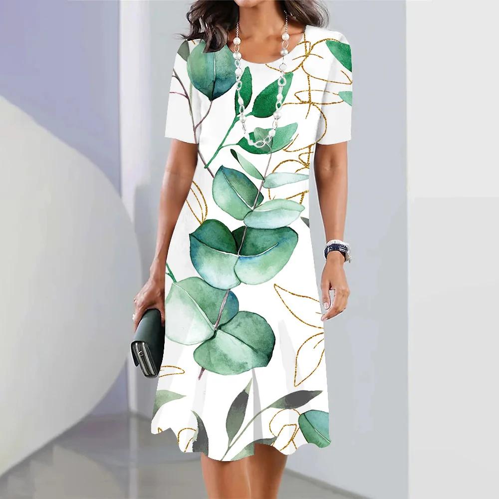 Новые женские платья с ботаническим и цветочным принтом, элегантные длинные платья больших размеров, женская одежда, цельное платье