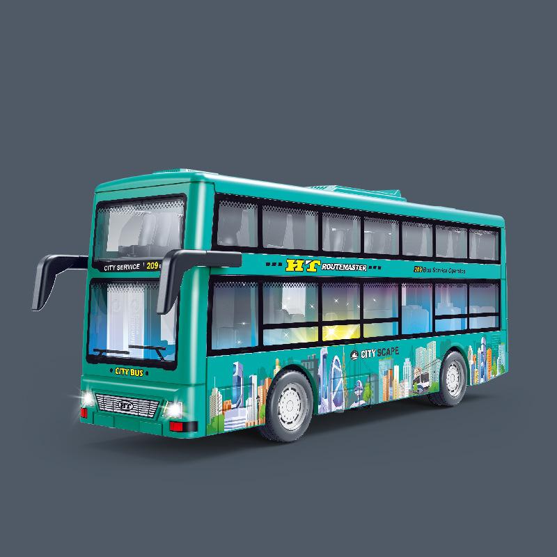 Сплав односекционный автобус имитация звука и света экскурсионный двухэтажный автобус игрушка подарки