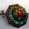 Ladybug Garden Glass pattern umbrella, portable and foldable design, 8 ribs, a casual accessory for Halloween, Christmas, and birthday gifts.
