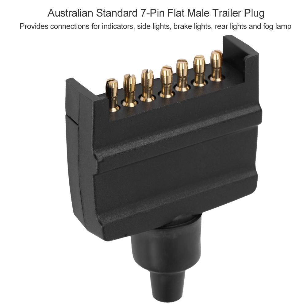 Australian 7 Pin Flat Male Trailer Socket Plug Connector Adapter for Caravan Trailer