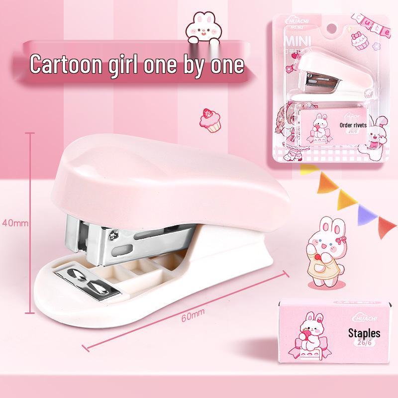 Мини мультяшный степлер: Удобный для детей, не требующий усилий, портативный и милый