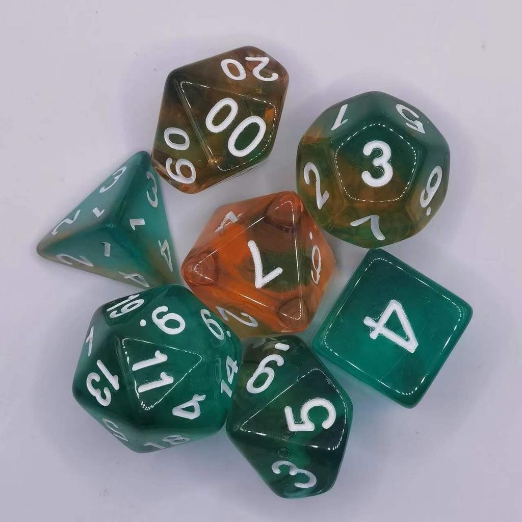 7 шт./лот, многогранные игральные кости из смолы D&D D4 D6 D8 D10 D% D12 D20, многогранные игральные кости TRPG, настольные игры