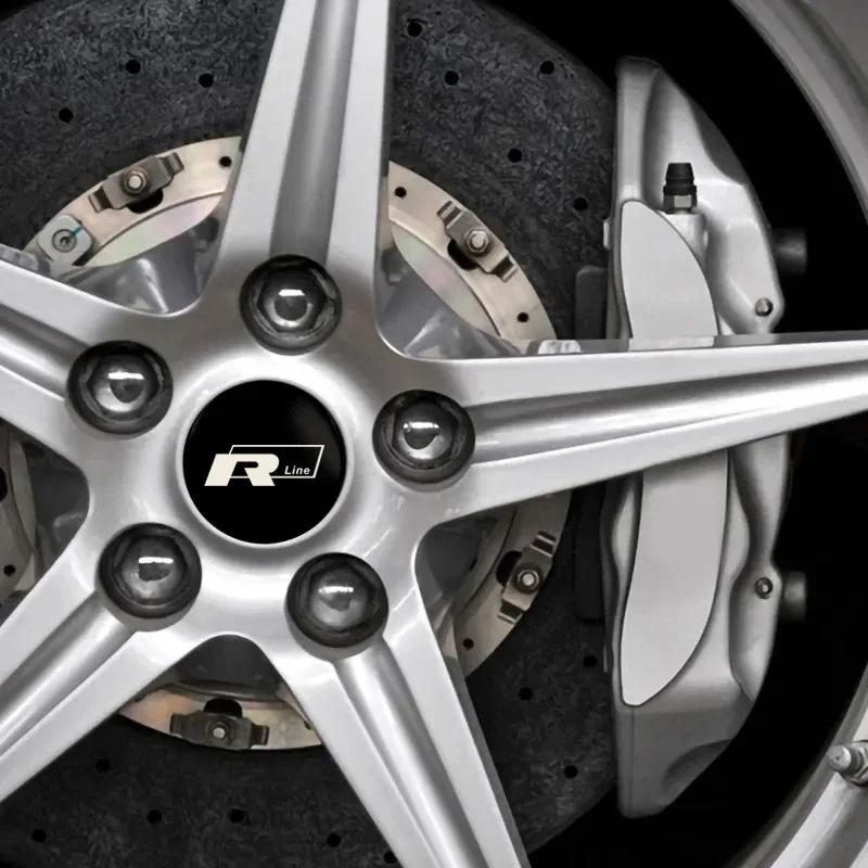 2026 Новые Для VW VOLKSWAGEN 4 шт. 56/60/65 мм Наклейки на центральные колпачки колес автомобиля Значок колпачка ступицы Для Volkswagen VW R Line GTI Golf 5 6 S