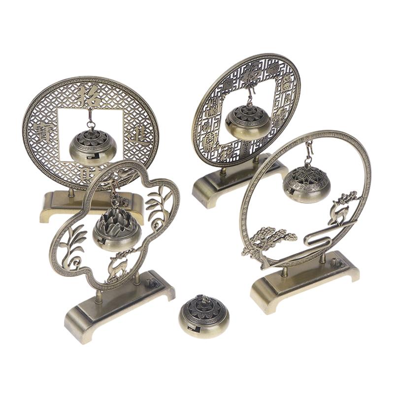 Курильница для благовоний в виде цветка лотоса, ретро, выдолбленная, цинковый сплав, подвесные курильницы для лотоса, благословение, держатель для настурции, домашний офис, декор