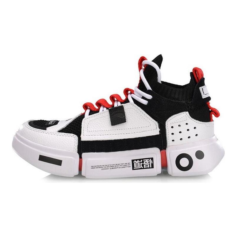 Li Ning Винтажные Баскетбольные Кроссовки Женские Средние Черный/Белый/Красный AGBN062-12