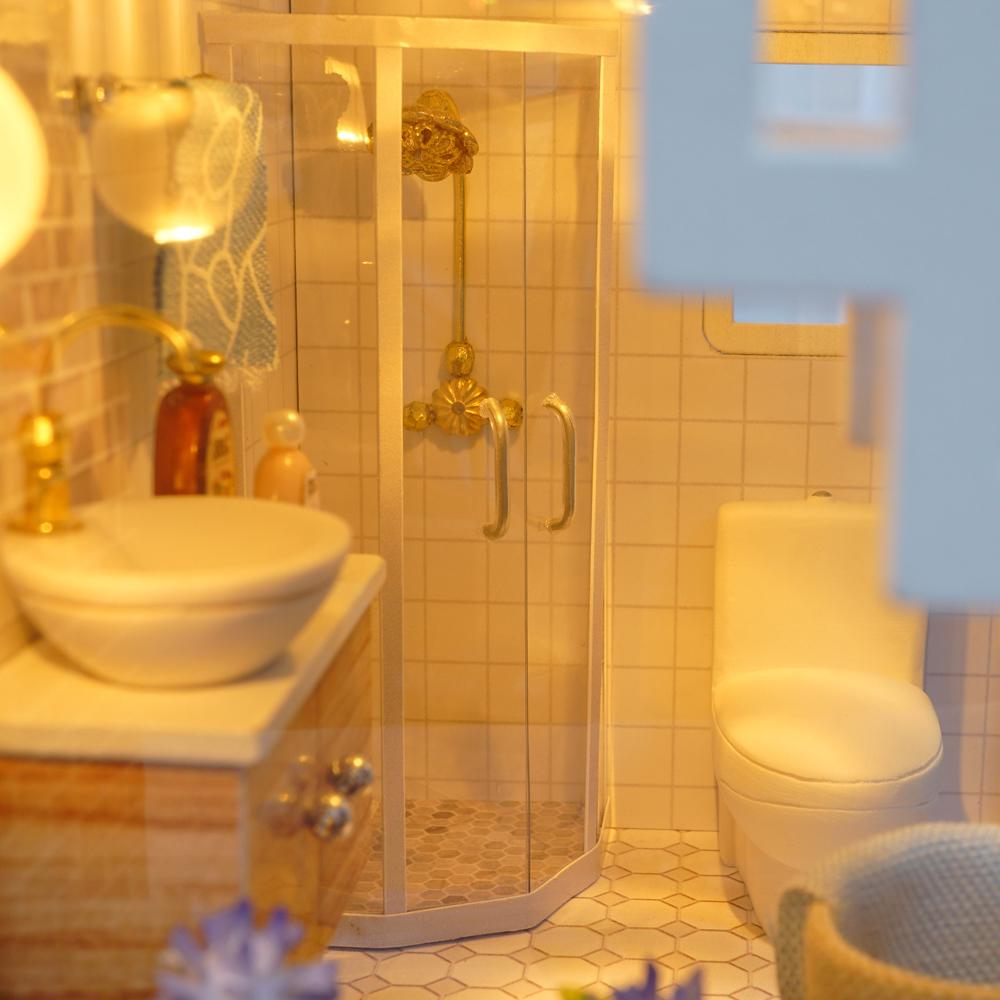 DIY Miniature Loft Dollhouse Kit Lifelike Mini 3D Wooden House Room Handmade Toy with Furniture LED