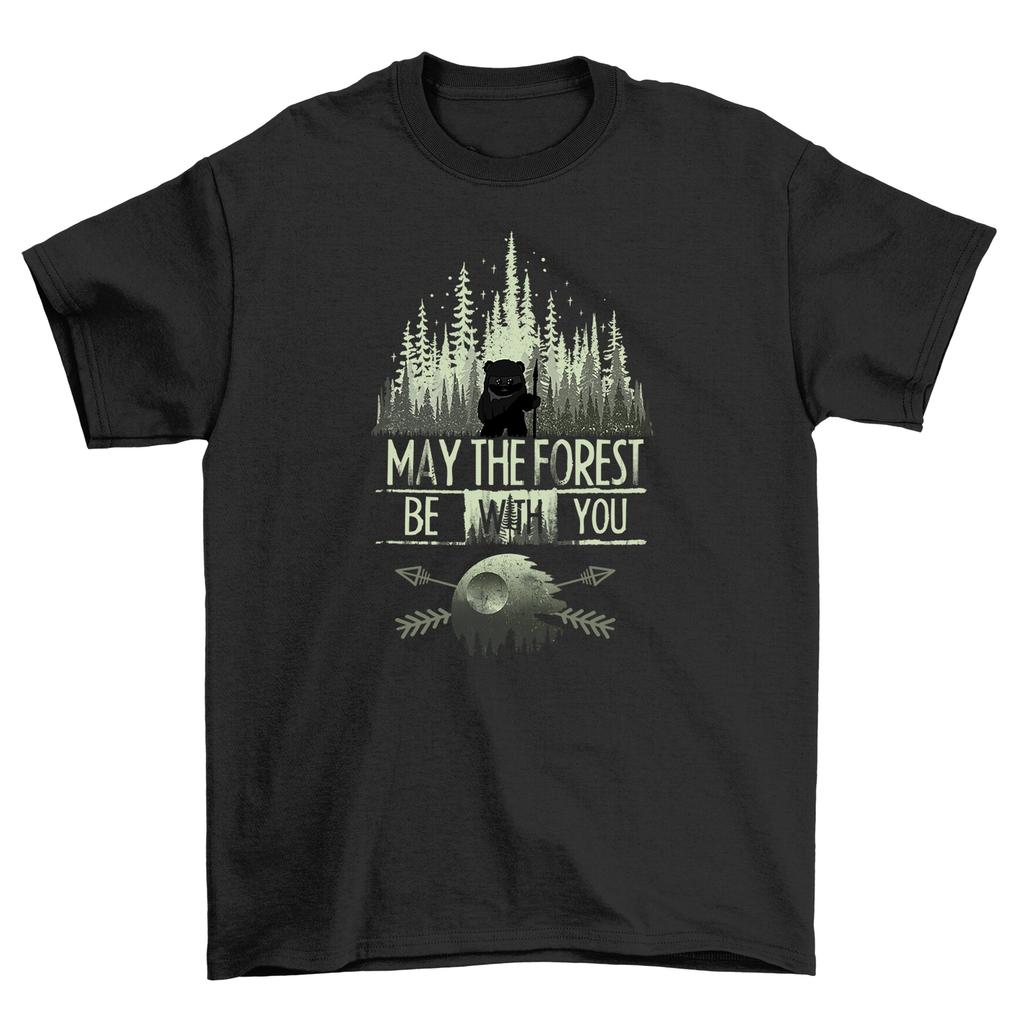 May the Forest Be with You - Funny Nature T-Shirt Mens Womens Tees Top, 100% Cotton, Unisex Design fo