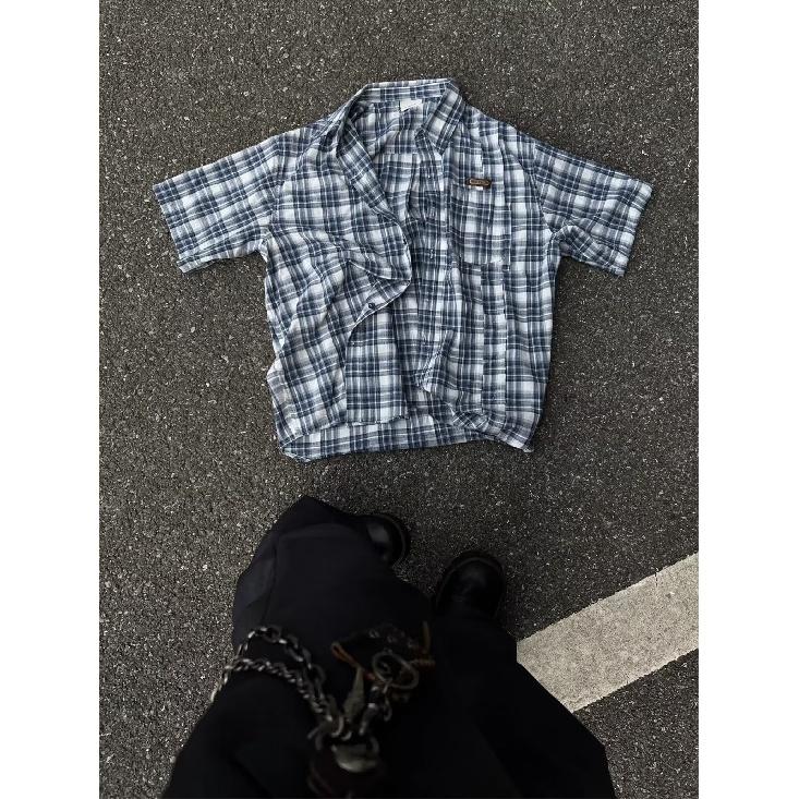 2024 Vintage Shirt Men'S Summer Outfit Hong Kong Style Student Loose And Niche Design Fun New Men'S Top For Outdoor Wear