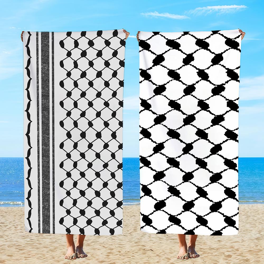 Hattah Keffiyeh Towel Microfibre Beach Quick Dry Lightweight Super Absorbent Bath For Camping Travel Swimm