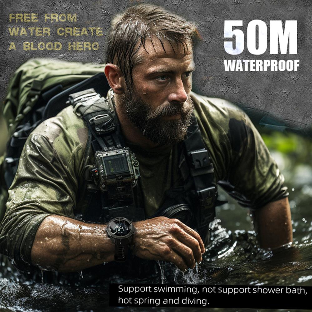 Мужские цифровые спортивные часы для активного отдыха с компасом, альтиметром, барометром, 50 м, водонепроницаемые часы