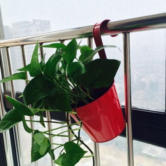 Металлический железный подвесной цветочный горшок, контейнер для дома, балкона, сада, кашпо, бочонок, декор