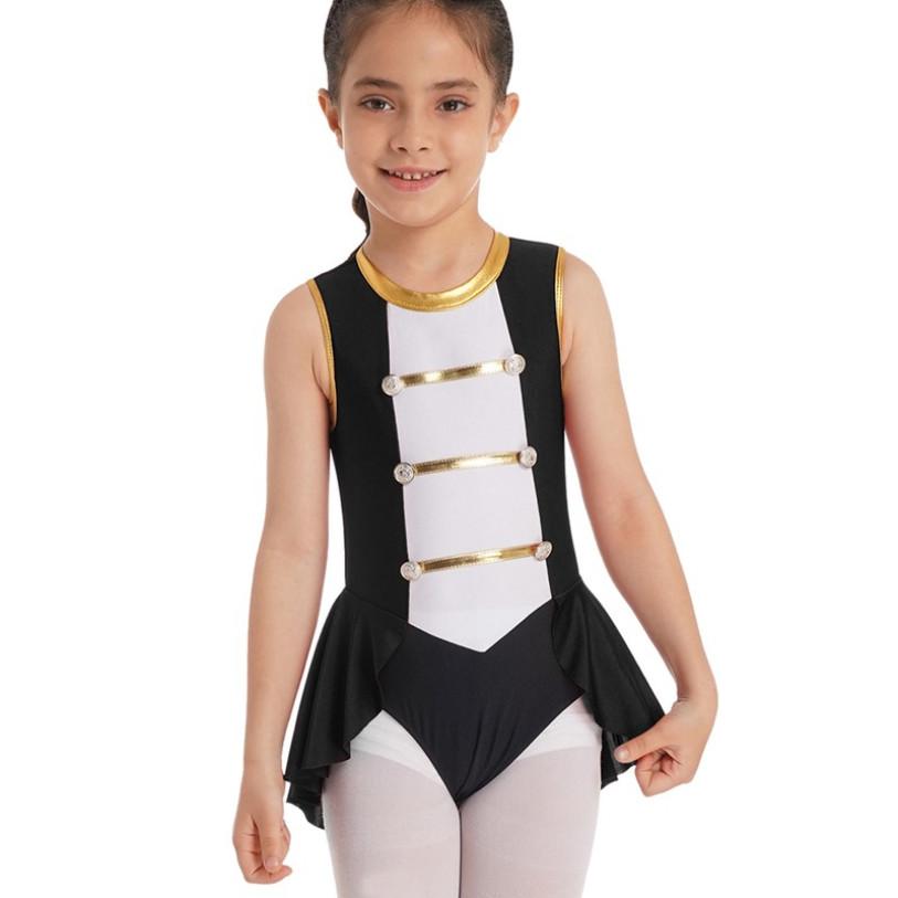 Детское цирковое платье для девочек, костюм без рукавов, ажурное нарядное платье-трико для катания на коньках, комбинезон для косплея