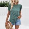 Summer New Women's Solid Color Short Sleeved Women's T-shirt Elegant Blouses Tops