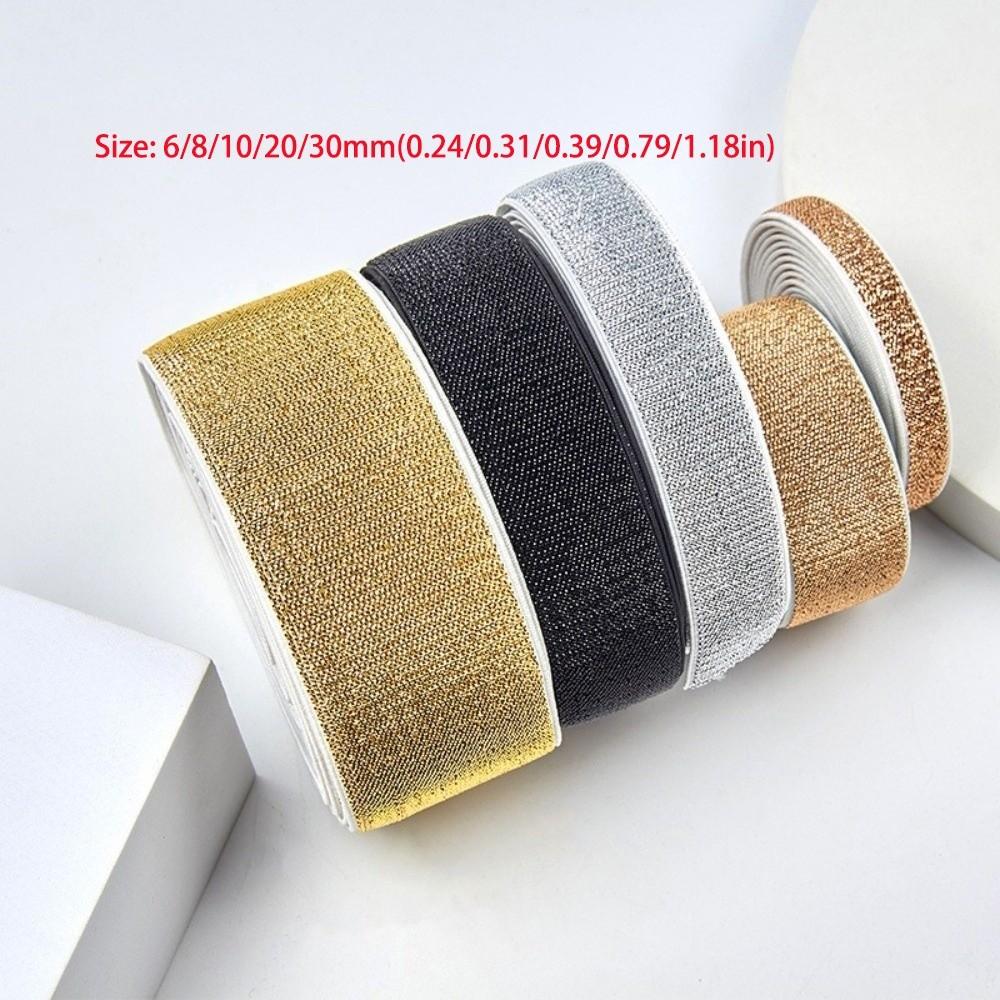5Yards Shiny Stretch Webbing Gold Silver Lurex Decorative Trim Tape For Shoes