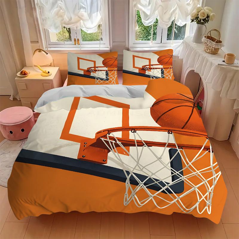 3pcs Basketball Hoop Bedding Set, Includes Without Pillow Inserts, Soft Comfortable Bedding Set,All-Season Use a0924057