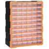 Multi-drawer Organizer - vidaXL - 60 Drawers - Plastic - 38x16x47.5 Cm - Orange and Black