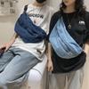 Большая джинсовая нагрудная сумка для студентов Женская сумка через плечо Поясная сумка