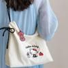 New Kt Cat Niche Cartoon Embroidery Girl Student Shoulder Bag Large Capacity Commuter Bag Cloth Bag