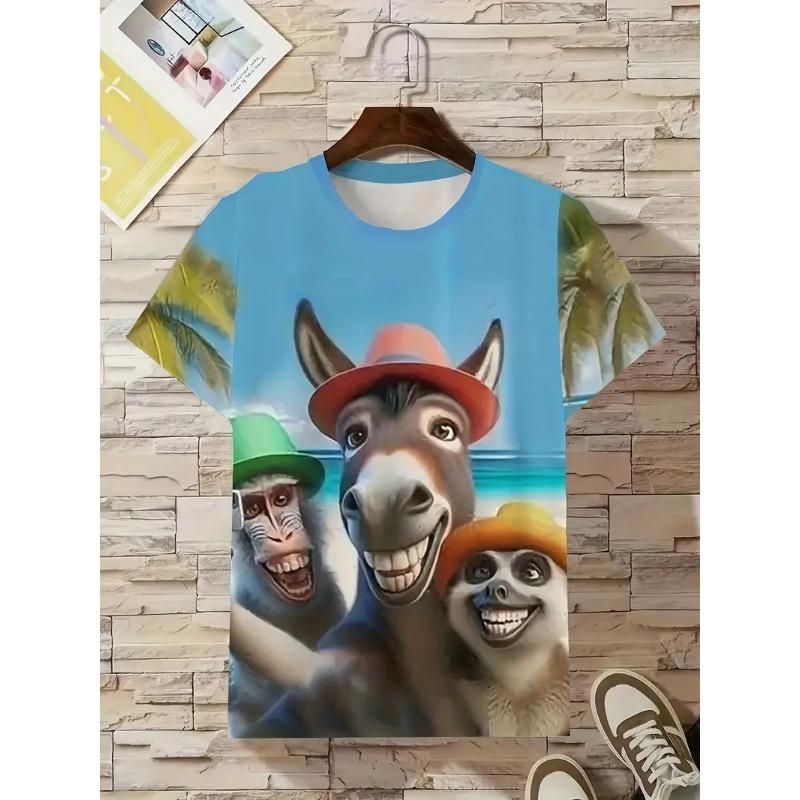 Donkey Graphic 3D Printed T Shirts Men Women Fashion Casual Novelty T-shirt Kid Street Short Sleeve Funny Kids T Shirt